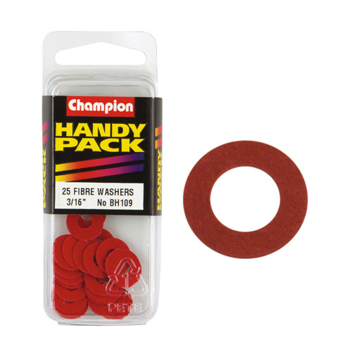 Champion Fasteners BH109 Fibre Washers 3/16" x 1/2" - 1/32" Thick Pack of 25