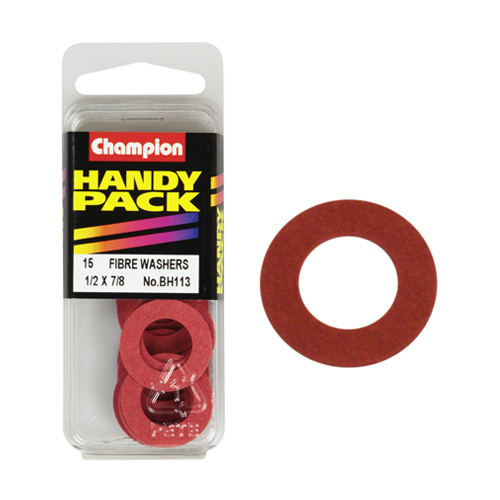 Champion Fasteners BH113 Fibre Washers 1/2" x 7/8" - 1/32" Thick Pack Of 15