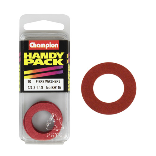 CHAMPION FASTENERS BH115 FIBRE WASHERS 3/4" x 1-1/8" - 1/32" THICK PACK OF 10