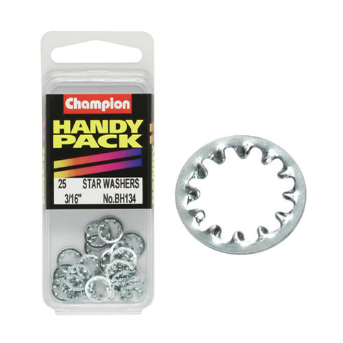 CHAMPION FASTENERS BH134 INTERNAL STAR WASHERS 3/16" PACK OF 25