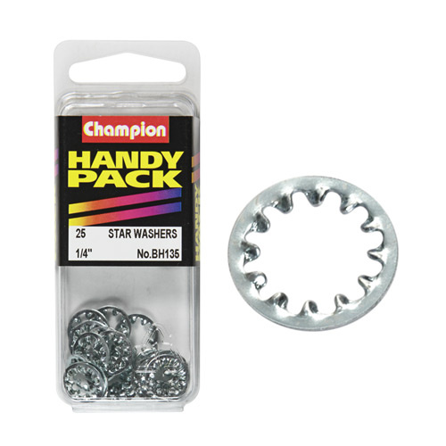 CHAMPION FASTENERS BH135 INTERNAL STAR WASHERS 1/4" PACK OF 25