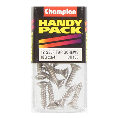 CHAMPION FASTENERS BH150 SELF TAPPING RAISED HEAD SCREWS 10g x 3/4" PACK OF 12