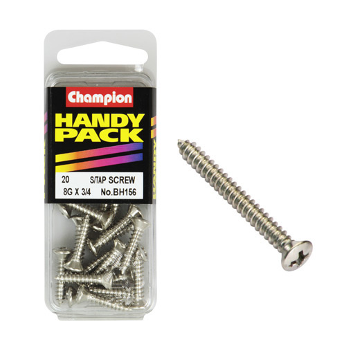 CHAMPION FASTENERS BH156 SELF TAPPING RAISED HEAD SCREWS 8g x 3/4" PACK OF 20