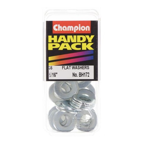 CHAMPION FASTENERS BH172 FLAT STEEL WASHERS 5/16" PACK OF 35