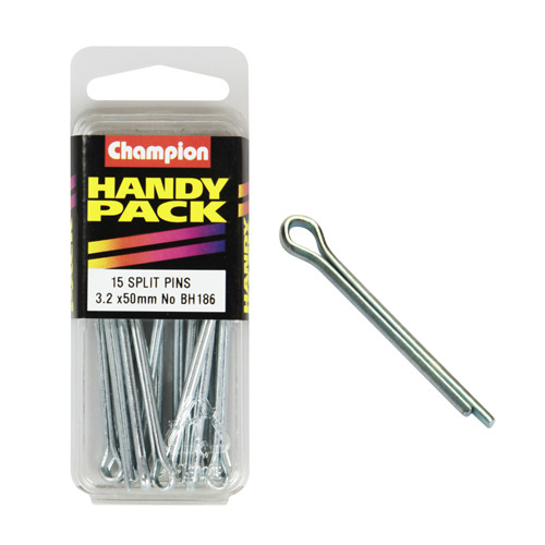 CHAMPION FASTENERS BH186 SPLIT PINS 3.2mm x 50mm PACK OF 15