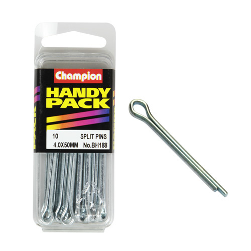 CHAMPION FASTENERS BH188 SPLIT PINS 4 x 50mm PACK OF 10