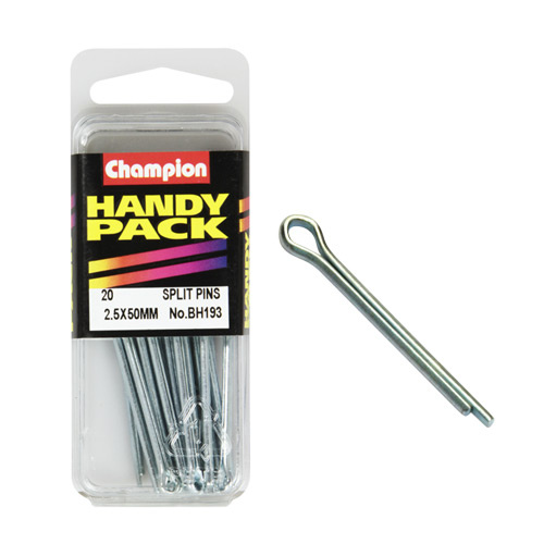 CHAMPION FASTENERS BH193 SPLIT PINS 2.5mm x 50mm PACK OF 20