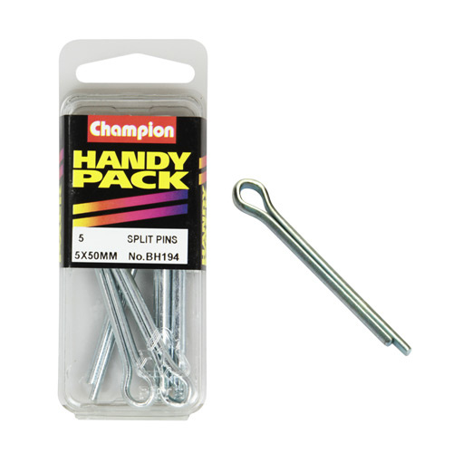 CHAMPION FASTENERS BH194 SPLIT PINS 5mm x 50mm PACK OF 5
