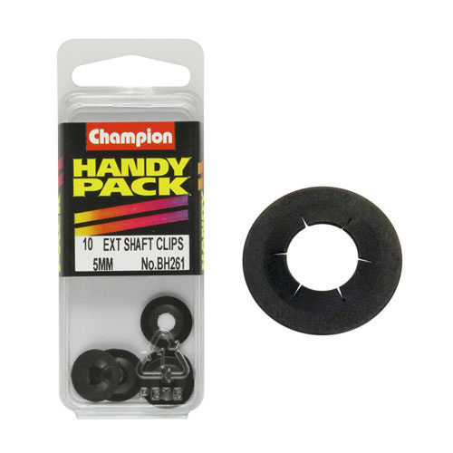 Champion Fasteners BH261 External Shaft Locking Ring Clips 5mm Pack of 10