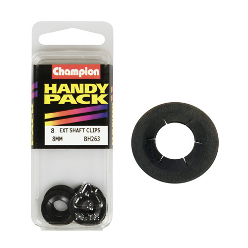 CHAMPION FASTENERS BH263 EXTERNAL SHAFT LOCKING RING CLIPS 8mm PACK OF 8