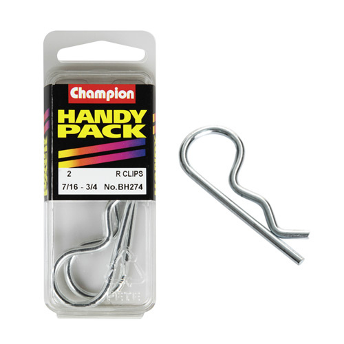 CHAMPION FASTENERS BH274 SHAFT R CLIPS 7/16" x 3/4" PACK OF 2