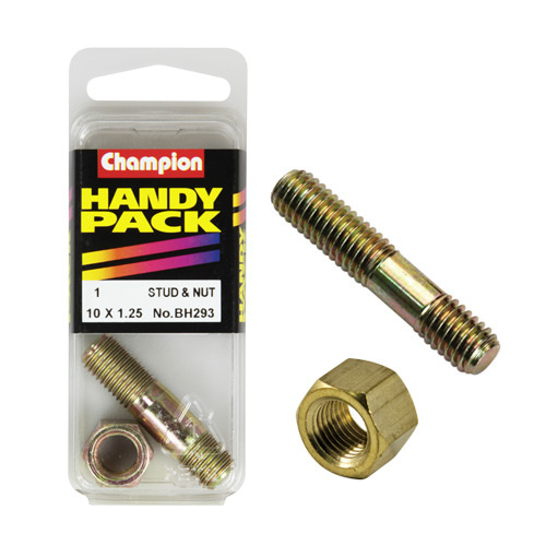 CHAMPION FASTENERS BH293 MANIFOLD STUD & NUT 10mm x 43mm x 1.25mm PACK OF 1