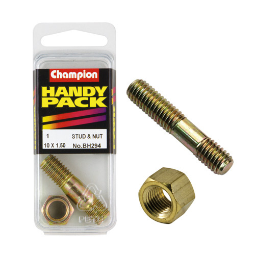 CHAMPION FASTENERS BH294 MANIFOLD STUD & NUT 10mm x 40mm x 1.5mm PACK OF 1