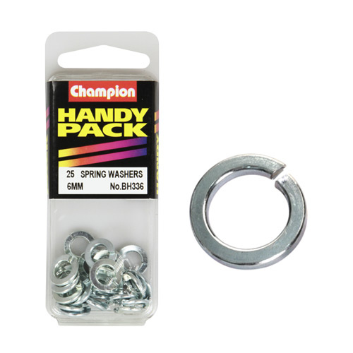 CHAMPION FASTENERS BH336 SPRING WASHERS 6mm PACK OF 25