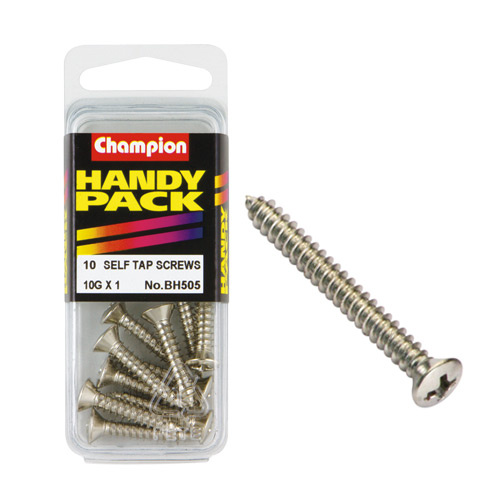 CHAMPION FASTENERS BH505 SELF TAPPING RAISED HEAD SCREWS 10g x 1" PACK OF 10