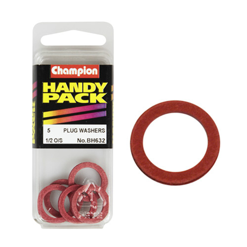CHAMPION FASTENERS BH632 SUMP PLUG FIBRE WASHERS 1/2" OVER SIZE PACK OF 5