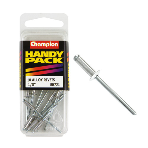 CHAMPION FASTENERS BH721 ALUMINIUM RIVETS 1/8" PACK OF 10