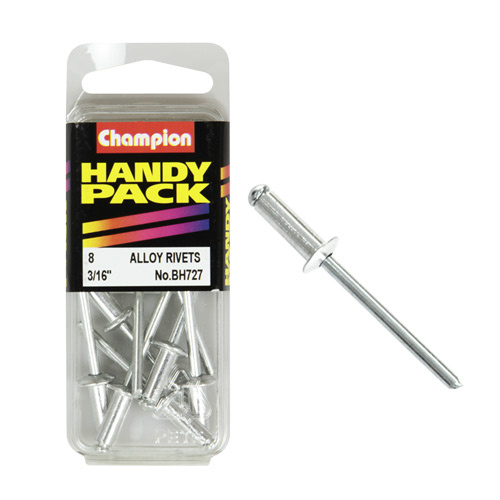 CHAMPION FASTENERS BH727 ALUMINIUM RIVETS 3/16" PACK OF 8