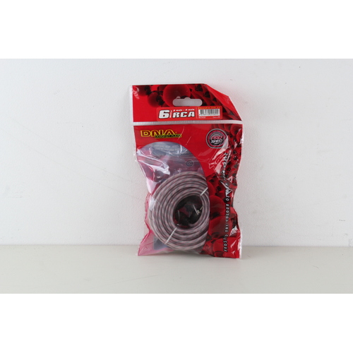 DNA BRCA406R 6 Metre 2 Male RCA to 2 Male RCA Pro Spec Audio Cable - Red