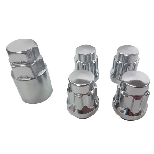 Nice C1Lock Chrome Wheel Rim Lock Nut Set Thread 7/16" Cone Seat x4