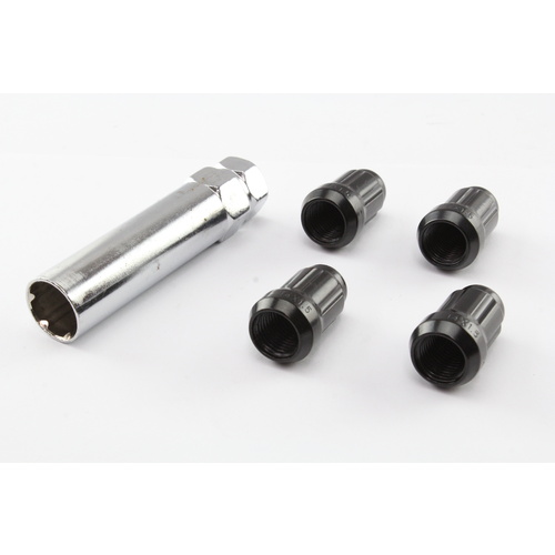 Nice C6BLOCK Wheel Nut Lock Set M14 x 1.5 Thread - Tapered Black