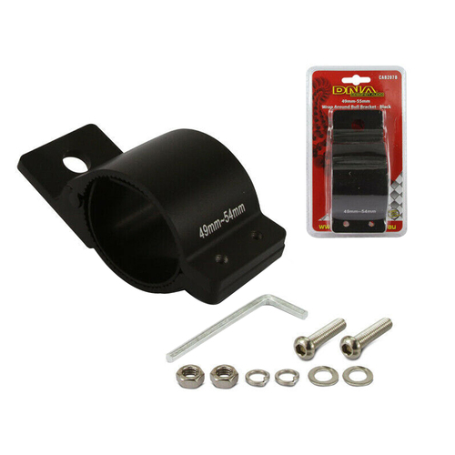 DNA Black Bull Bar Bracket for 49mm to 55mm Dia Bars for Driving Lamps Etc