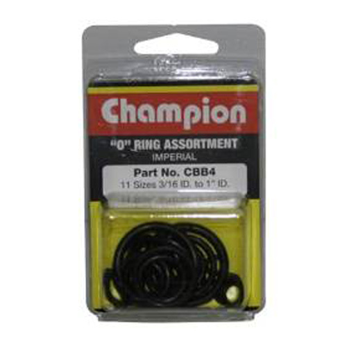 CHAMPION FASTENERS CBB4 O RING IMPERIAL 11 SIZES 3/16" TO 1" ASSORTMENT PACK