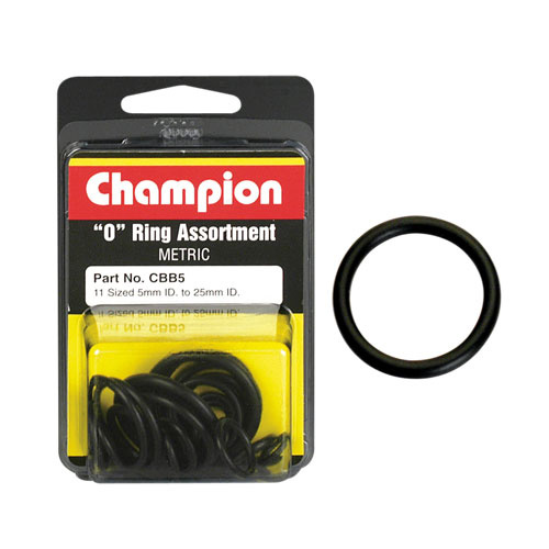 CHAMPION FASTENERS CBB5 O RING METRIC 11 SIZES 5mm TO 25mm ASSORTMENT PACK