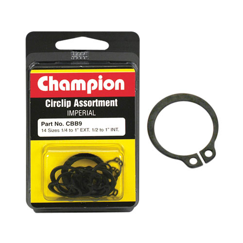 Champion Fasteners Cbb9 Imperial Circlips 14 Sizes 1/4" to 1" Assortment Pack