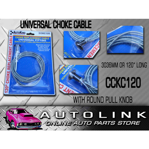 UNIVERSAL CARBY CHOKE CABLE 3036mm OR 120" LONG FOR CARS TRUCKS BOAT CCKC120 x1