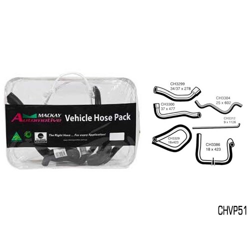 Mackay CHVP51 Radiator Hose Kit for Ford BA BF Falcon 6cyl 4.0L Inc XR6 Turbo