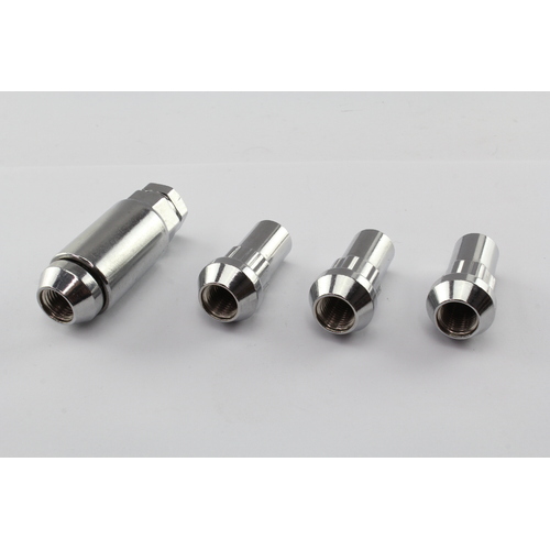 NICE CL2LOCK LONG WHEEL NUT LOCK SET 1/2" THREAD - TAPERED CHROME