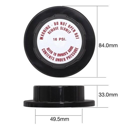 Tridon CM16110 Plastic Recovery Radiator Cap Same as CPC 575-110 16psi 110kpa