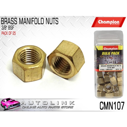 CHAMPION CMN107 BRASS MANIFOLD NUTS 3/8" BSF - PACK OF 25