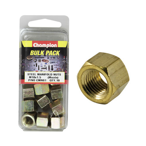 Champion CMNS1 Steel Manifold Nuts Metric M10 x 1.5mm - Pack of x10