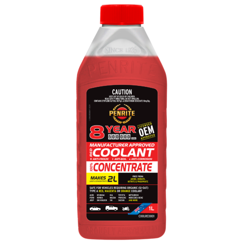 PENRITE 8 YEAR 500,000km RED CONCENTRATE COOLANT 1L COOLRED000