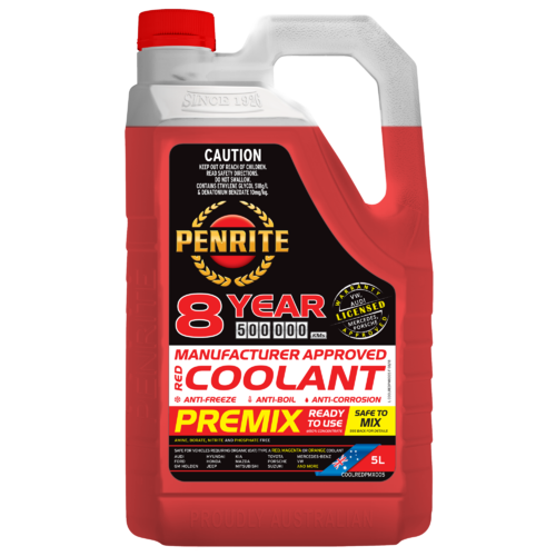PENRITE 8 YEAR 500,000km RED PREMIX COOLANT 5L COOLREDPMX005