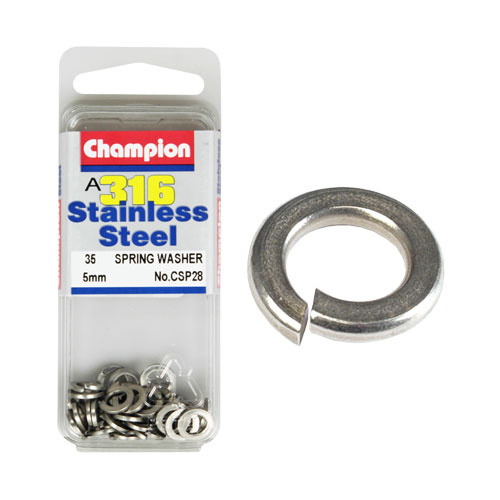 CHAMPION FASTENERS CSP28 316 STAINLESS STEEL SPRING WASHERS 5mm PACK OF 35