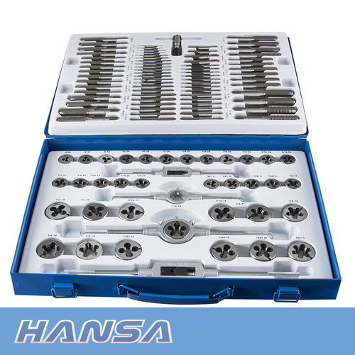 HANSA CTD110 METRIC & IMPERIAL 110 PIECE TAP & DIE SET IN METAL CASE