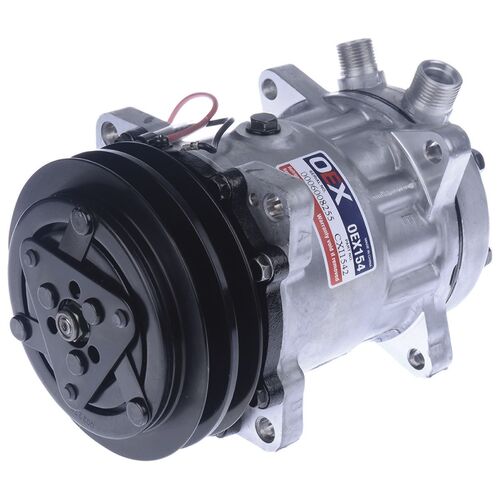 Oex CXI1542 Air Con Compressor Universal 12V 132mm Ear Mount Sanden SO7150 Style