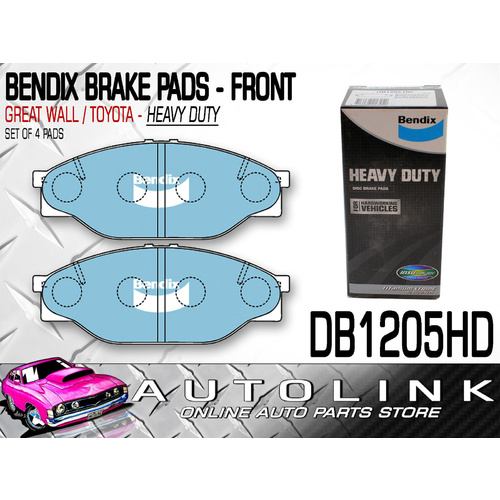 BENDIX BRAKE PADS FRONT FOR TOYOTA HILUX 2.0lt RZN147 RZN152H 1999 - 2004
