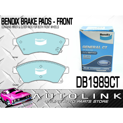 BENDIX DB1989GCT FRONT BRAKE PADS FOR HOLDEN BARINA TM 1.6L F16D4 2011 - 2017