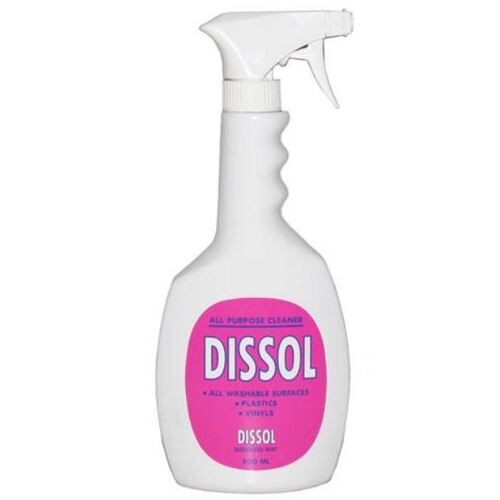 DISSOL ALL PURPOSE CLEANER 750ml DISSOLVES DUST CLEANS VINYLS & PLASTICS