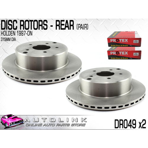 Protex Rear Disc Rotors for HSV GTO GTS V2 VZ (315mm Dia) 2001-2004 DR049 x2