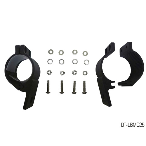 DRIVETECH BLACK LED LIGHT BAR MOUNTING CLAMP FOR 2" BAR PAIR DT-LBMC25