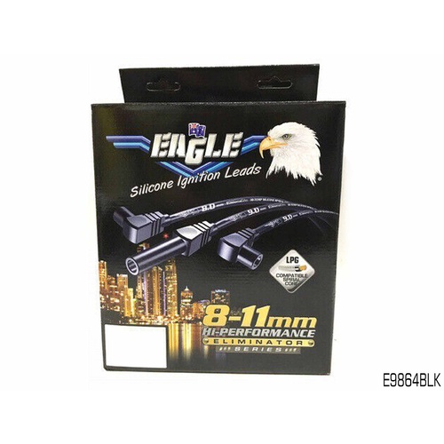 EAGLE IGNITION LEAD SET BLACK FOR FORD 351 WINDSOR V8 AROUND COVER E9864BK