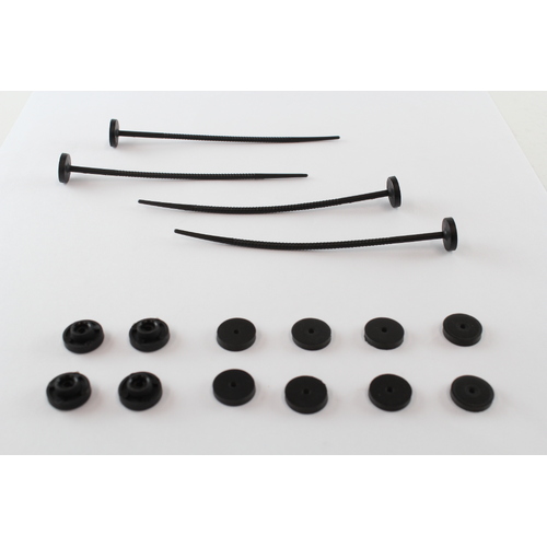 THERMO FAN FITTING KIT - UNIVERSAL WITH 4 MOUNT PEGS ZIP NUTS & RUBBER WASHERS