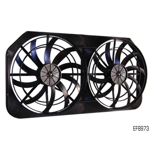 MARADYNE DUAL 16” MACH 2 EXTREME TRUCK FAN 12V 225W S-BLADES WITH SHROUD EF8973