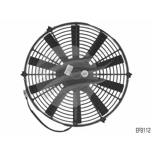 BACO STRAIGHT BLADE 14" REVERSIBLE 24V ELECTRIC THERMO FAN 230w MOTOR EF9112 