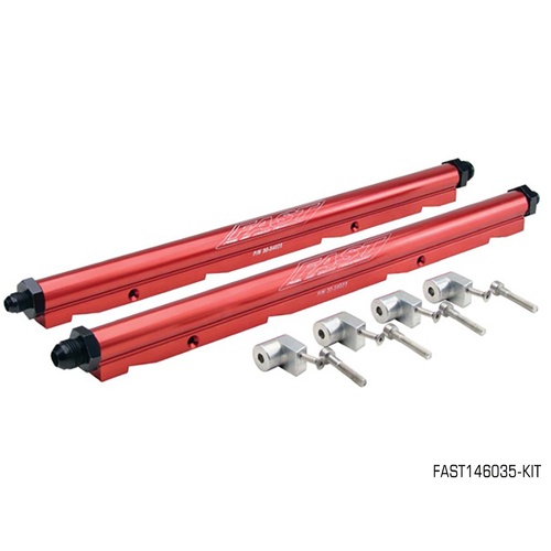 RED BILLET ALUMINIUM FUEL RAIL KIT FOR LS1 LS6 WITH LSXR MANIFOLD FAST146035-KIT